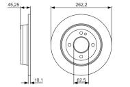 0986479A44 BOSCH - Tarcza ham.HYUNDAI ACCENT IV 1.4-1.6 2010->,KIA RIO III 1.1-1.6 2011-> tył /BOSCH/