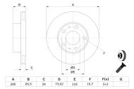 0986479B34 BOSCH - Tarcza ham.FIAT DUCATO 10 94- went.przód/280x24/ ,CITROEN JUMPER 94-/BOSCH/