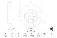 0986479B44 BOSCH - Tarcza ham.FORD MONDEO III 1.8-3.0 00- przód /300x23.9//BOSCH/