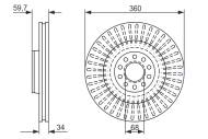 0986479B97 BOSCH - Tarcza ham.AUDI A8,VW PHAETON 02- przód /BOSCH/