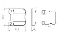 0986490500 BOSCH - Klocki ham.OPEL OMEGA tył /odległośc otw.45mm/