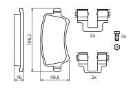 0986494175 BOSCH - Klocki ham.FORD GALAXY 1.8-2.3 06-,S-MAX1.8-2.5 06- tył /BOSCH/