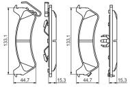 0986494348 BOSCH - Klocki ham.JEEP GRAND CHEROKEE 2.5TD-4.095-99 tył /BOSCH/