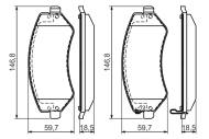 0986494357 BOSCH - Klocki ham.CHRYSLER VOYAGER III 2.4-3.8 AWD 00->,JEEP CHEROKEE 2.4-3.7/V6 przód