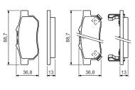 0986494392 BOSCH - Klocki ham.HONDA JAZZ 10.08- tył /BOSCH/