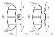 0986494419 BOSCH - Klocki ham.JEEP GRAND CHEROKEE 2.4-4.0 tł