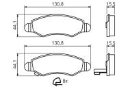 0986494458 BOSCH - Klocki ham.OPEL AGILA 1.0,1.2 00- przód /BOSCH/