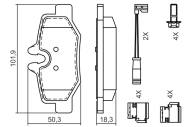 0986494603 BOSCH - Klocki ham.MERCEDES VITO CDI 2.2 03- tył /BOSCH/