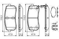 0986494608 BOSCH - Klocki ham.KIA CARNIVAL 2.7,2.9CRDI tył 06- /BOSCH/