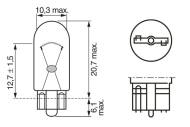 1987301028 BOSCH - Żarówka 12V w3w /BOSCH/