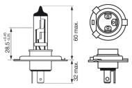 1987301077 BOSCH - Żarówka H4 12V 60/55W P43T PLUS 90 blister /BOSCH/