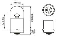 1987302204 BOSCH - Żarówka 12V R5W BA15S PURE LIGHT kartonik /BOSCH/