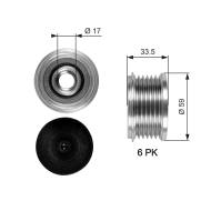 OAP7080 GATES - KOŁO PASOWE ALTERNATORA 