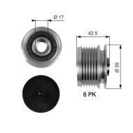 OAP7106 GATES - KOŁO PASOWE ALTERNATORA VALEO 6PK 